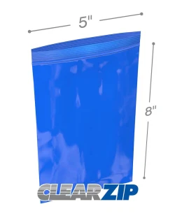 5" x 8" 2 Mil Blue Zip Bags