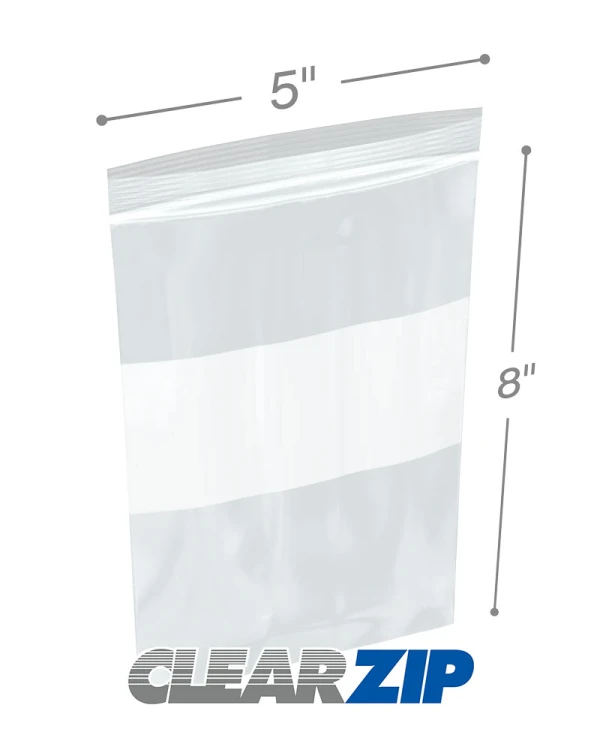 5 x 8 2 mil white block bags