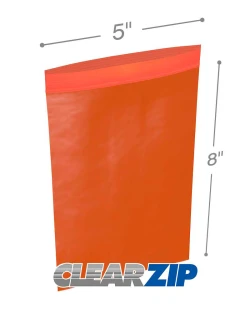 5" x 8" 2 Mil Red Zip Bags