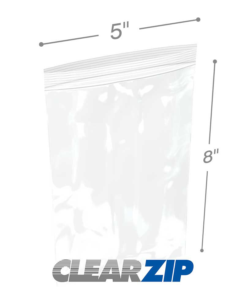 5x8 white zipper bags