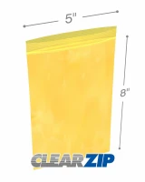 5x8 yellow zipper bags