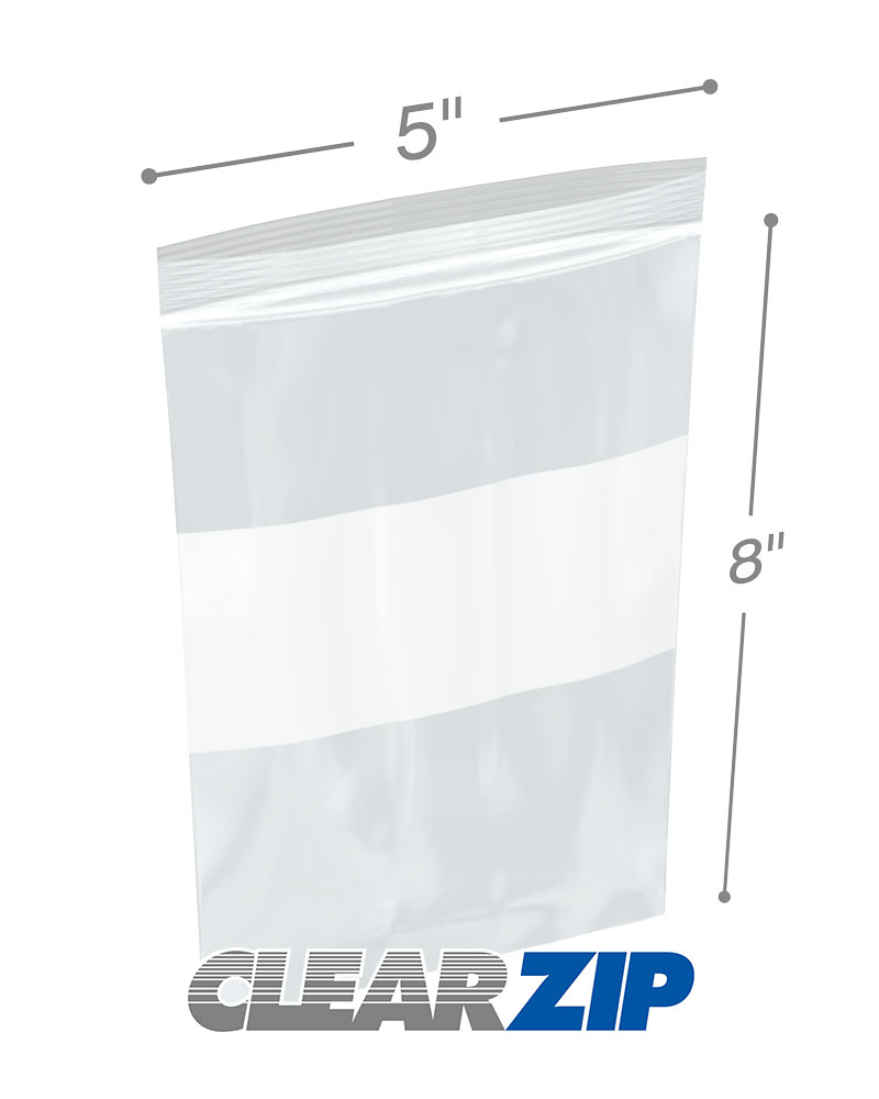 5 x 8 4 mil ClearZip Whiteblock