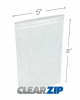 5 x 8 High Clarity Zipper Locking 2 Mil  Polypropylene Bags