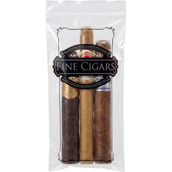 5 x 10 2 mil Zipper Lock Cigar Bags Pre-Printed Reclosable 5 x 10 2 mil Cigar Bags