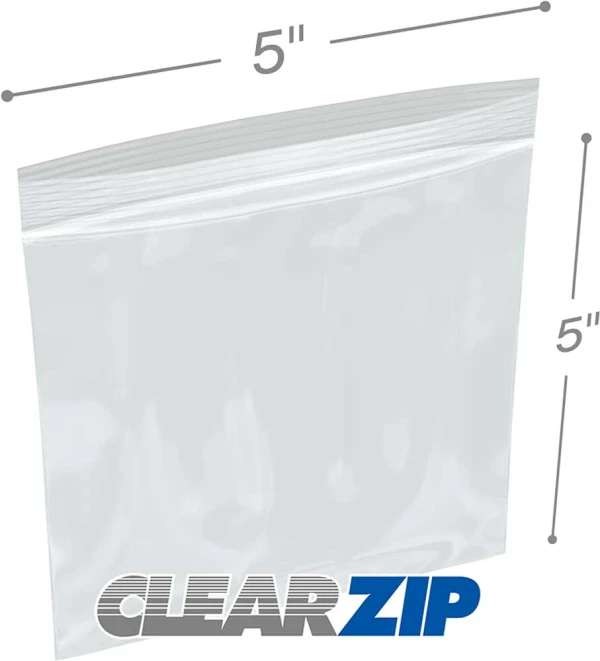 5 x 5 .006 Clearzip Lock Bags