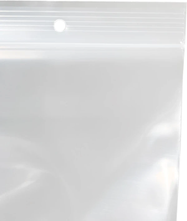 5x8 4 Mil Clearzip Lock Top Hang Hole Bags Hang Hole & Ziplock Hang Hole and Ziplock of 5 x 8 Clearzip® Locking Top Bags with Hang Hole 4 Mil