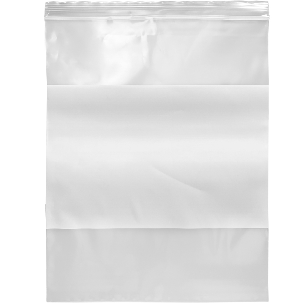 Physical 6 Mil 10 x 12 White Block Clearzip Lock Top Bag