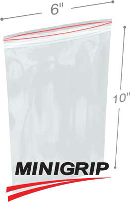 6x10 2Mil Minigrip Reclosable Plastic Bags