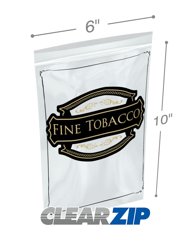 6x10 3 mil zipper lock tobacco bag