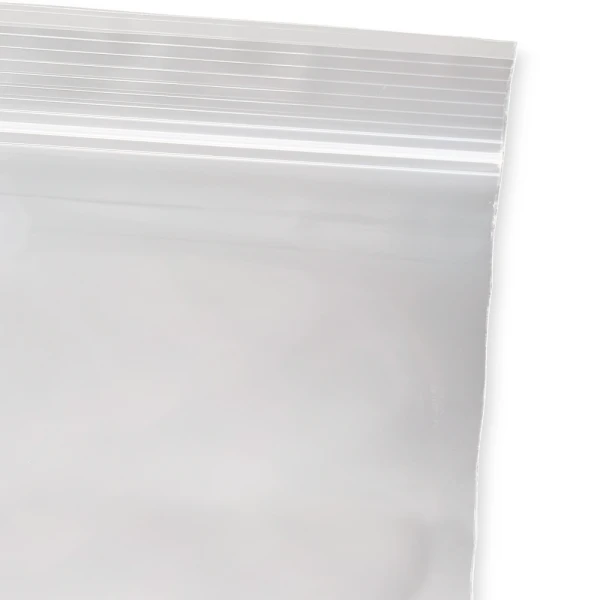 6 x 10 4 Mil Clearzip Lock Top Bag Zip Close up of 6 x 10 Clearzip® Locking Top Bag 4 Mil Zipper