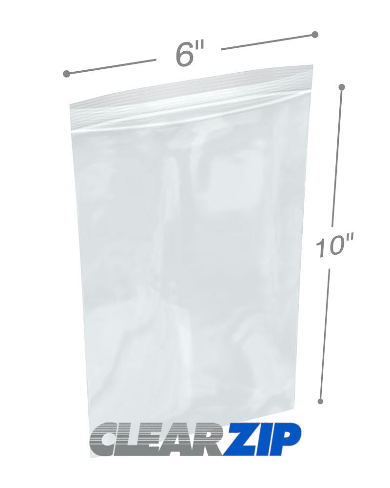 6 x 10 Clearzip Locking Top Bags 2 Mil