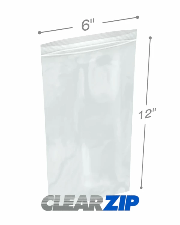 6 x 12 Clearzip® Lock Top 2 Mil Bags
