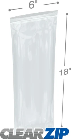 6" x 18" 6 Mil Clearzip® Locking Top Bags