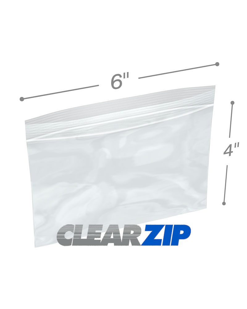 50pc 6x4cm Zipper Closure bags clear poly bag reclosable plastic