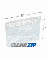 6 x 4 Zipper Locking Bags 4 mil Clearzip