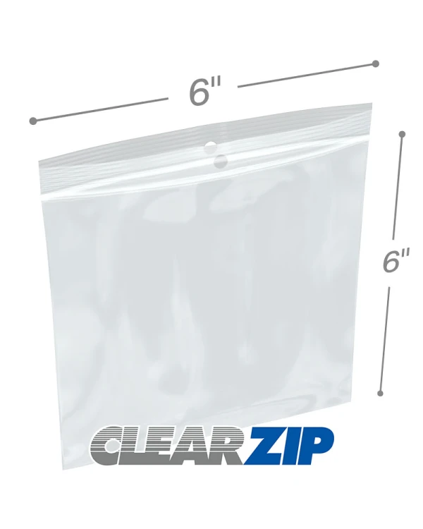 6x6 2mil Zipper Locking with Hang Hole 6x6 2mil Zipper Locking with Hang Hole