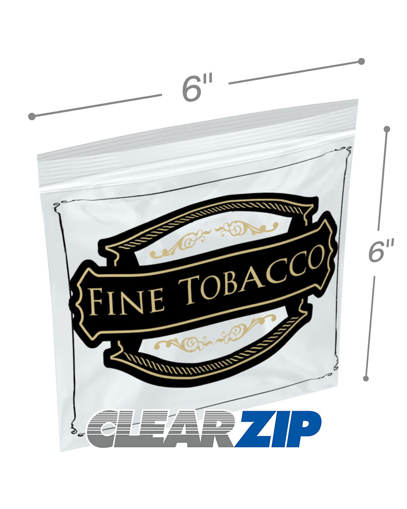 6x6x3 3 mil zipper lock tobacco bag