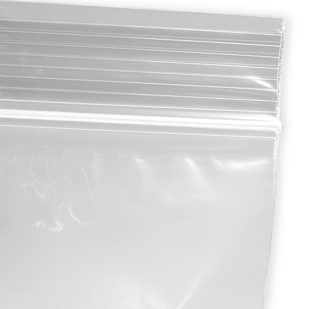 Close up of 6 x 6 4 Mil Clearzip Lock Top Bags Zipper