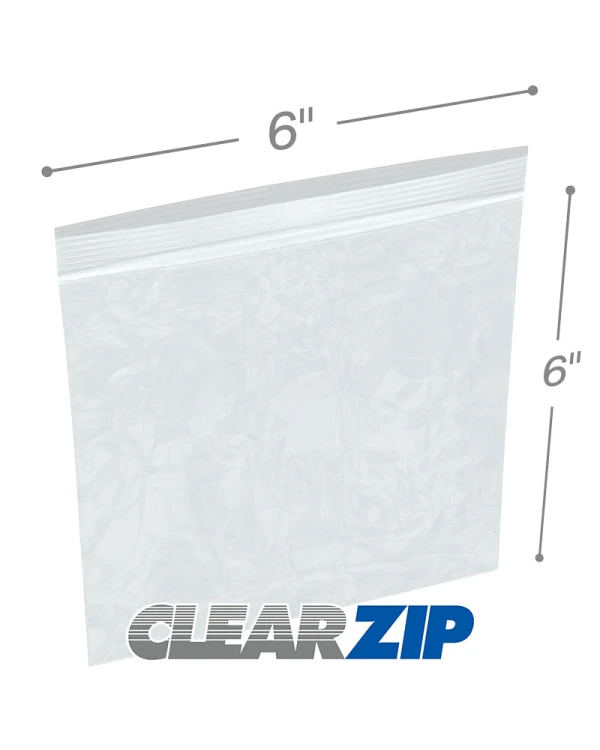 6x6 1.25 mil Clear Zip Lock Bags 6x6 1.25 mil clear zip reclosable bags