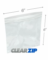 6x  6 Clearzip® Lock Top 2 Mil Bags