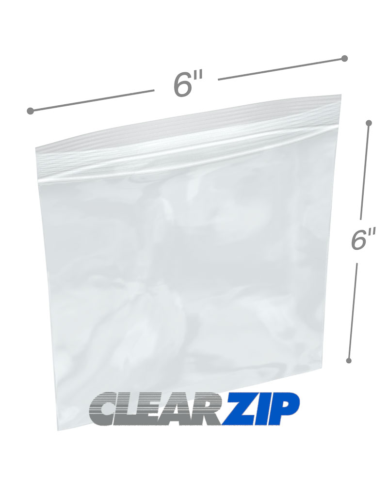 Zip Top 2mil Poly Bags 6x6 (100-Pcs)