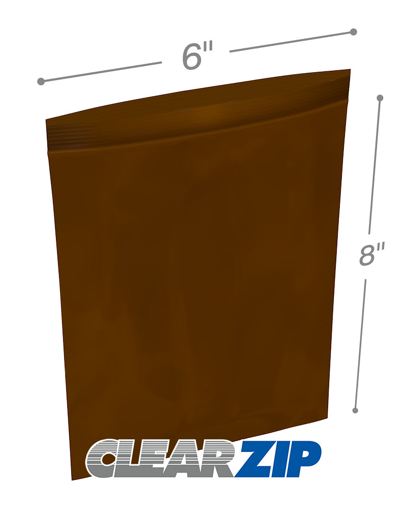 6 x 8 Clearzip UV Protection Amber Bags 3 Mil