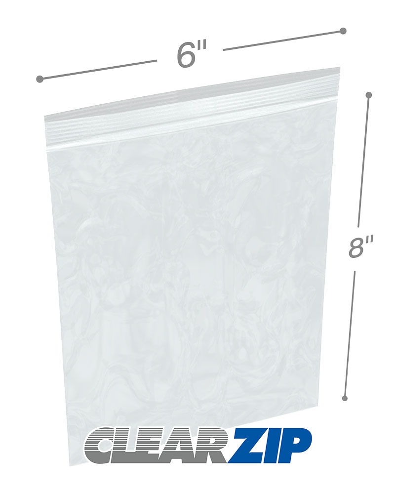 6 x 8 High Clarity Zipper Locking 2 Mil  Polypropylene Bags