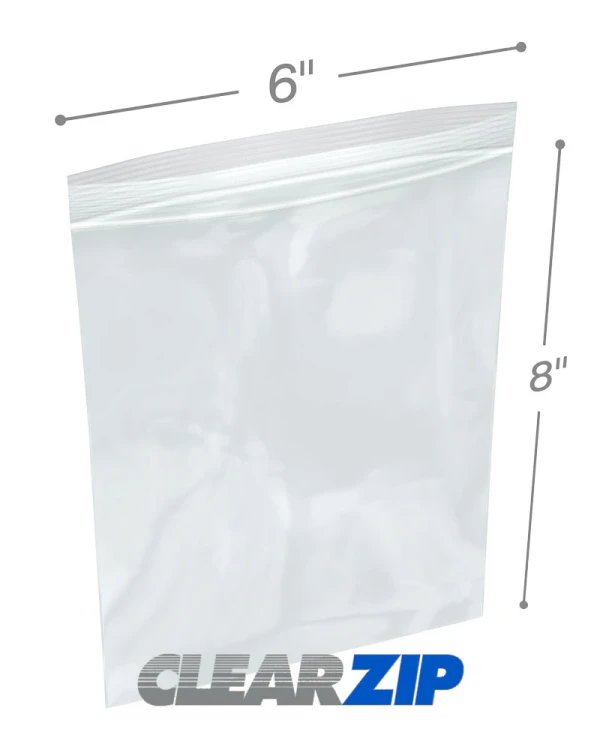 6 x 8 Clearzip Locking Top Bags 1.25 Mil