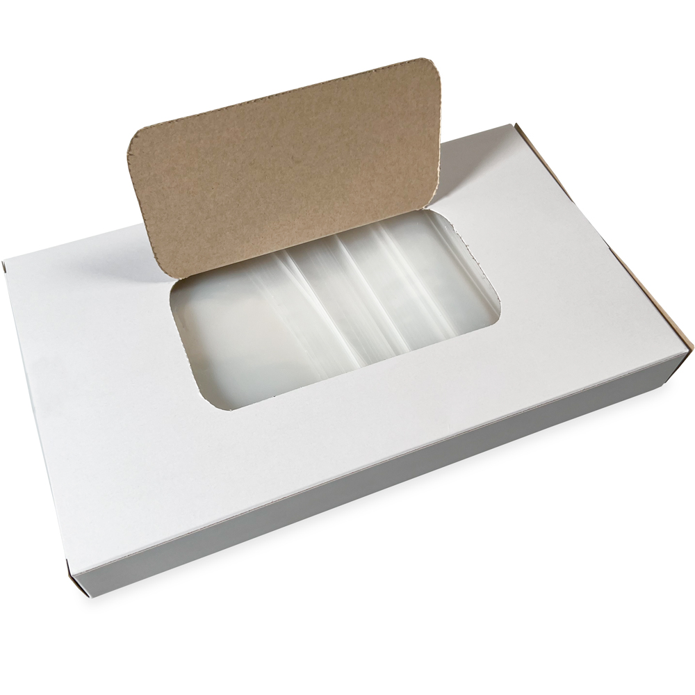 Opened Top Dispensing of 6 x 9 2 Mil Clearzip Lock Top Bags w/ Dispenser Box