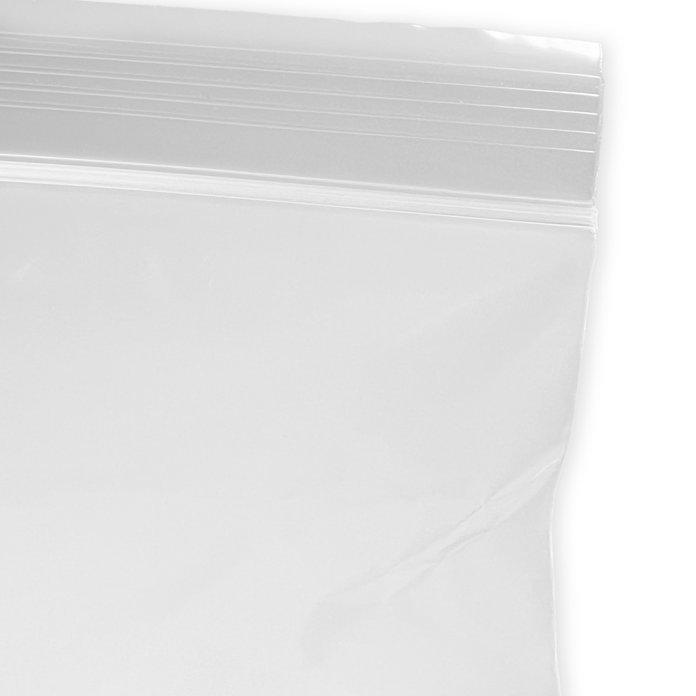 Close up of 6 x 9 2 Mil Clearzip Lock Top Bag Zipper