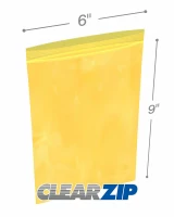 6x9 yellow zipper bags