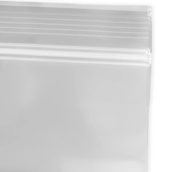 6 x 9 6 Mil Clearzip Lock Top Bag Zipper Close Up of 6 x 9 6 Mil Clearzip Lock Top Bag Zipper