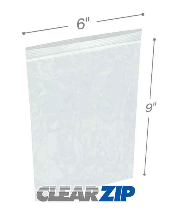 6 x 9 High Clarity Zipper Locking 2 Mil  Polypropylene Bags
