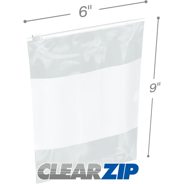 6 x 9 3 Mil White Block Sliding Zipper Bags 6 x 9 3 Mil White Block Sliding Zipper Bags
