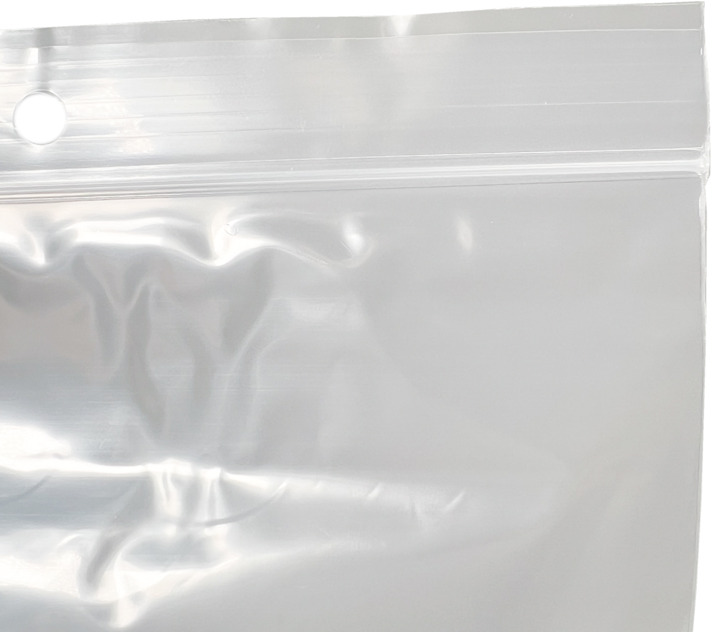 Offset Lip 6 x 10 Clearzip Locking Top Bags with Hang Hole 2 Mil