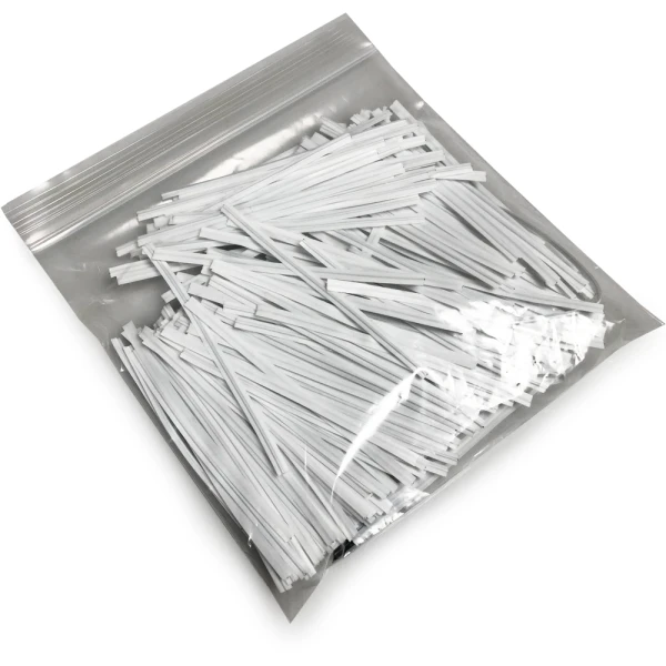 6 x 6 2 Mil Clearzip Lock Top Bags Application Shot 6 x 6 2 Mil Clearzip Lock Top Bags Application Shot of White Twist Ties in Bag