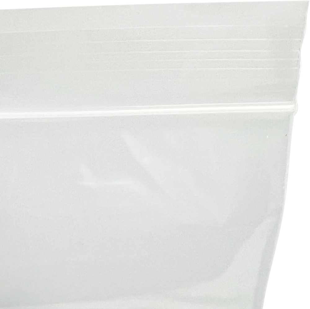 Close Up of 6 x 8 2 Mil Clearzip Lock Top Bag Zipper Offset Lip