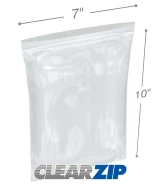 7 x 10 High Clarity Zipper Locking 2 Mil Polypropylene Bags