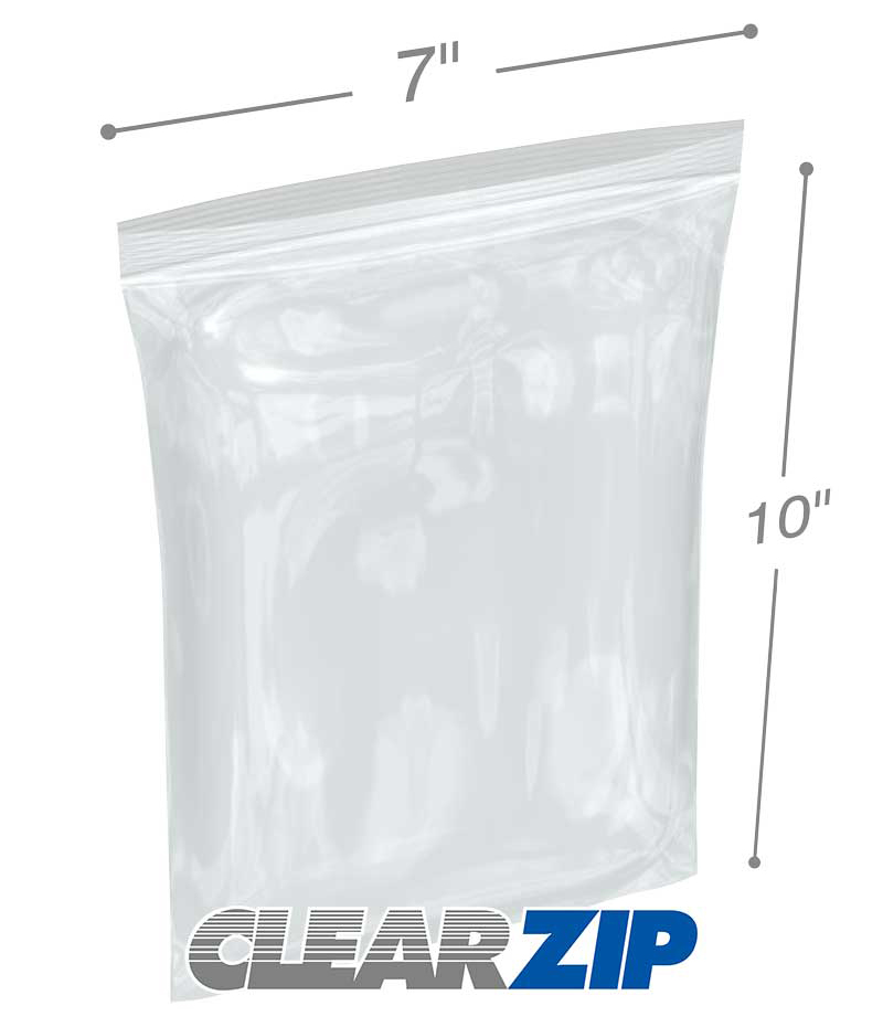 7 x 10 High Clarity Zipper Locking 2 Mil Polypropylene Bags