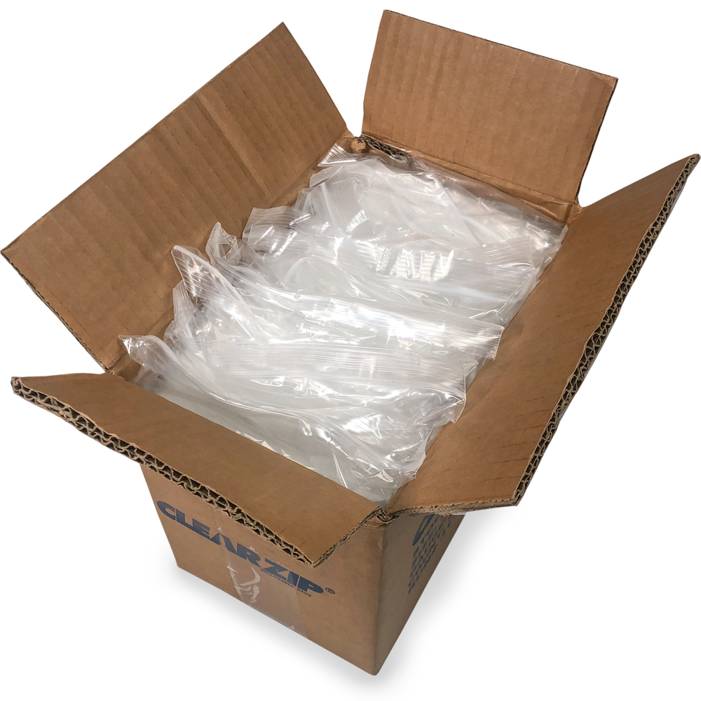 Case of 7x4 2 Mil Reclosable Compartment Bag with 3 Inch Vertical Middle Seal