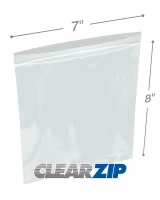7 x 8 Clearzip® Lock Top 2 Mil Bags