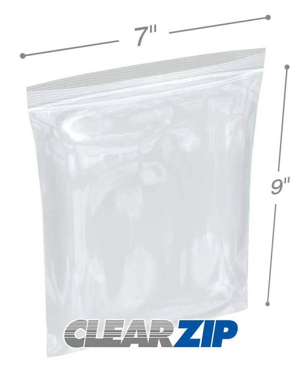 7 x 9 2 Mill Zipper Locking Bags 7 x 9 Clearzip® 4 Mil Lock Top