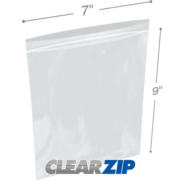 7 x 9 2 Mil Zipper Locking Bags 7 x 9 Clearzip® Lock Top 2 Mil Bags