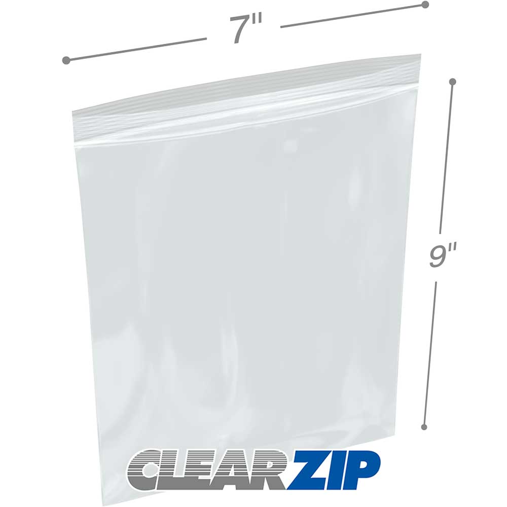 7 x 9 Clearzip® Lock Top 2 Mil Bags
