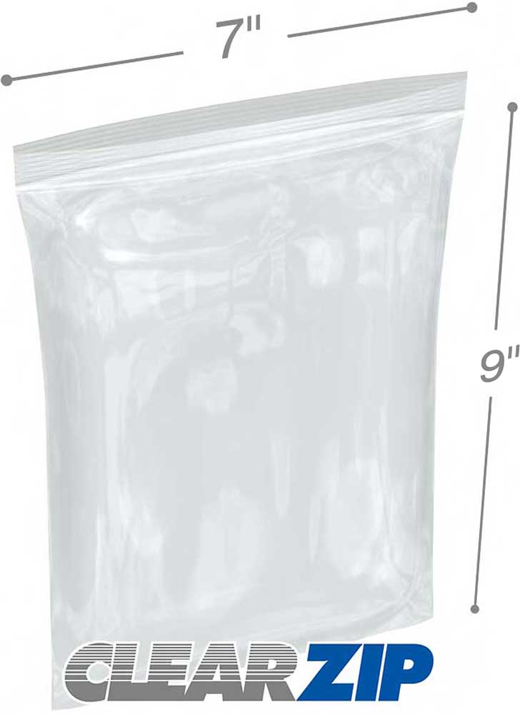 7 x 9 High Clarity Zipper Locking 2 Mil  Polypropylene Bags