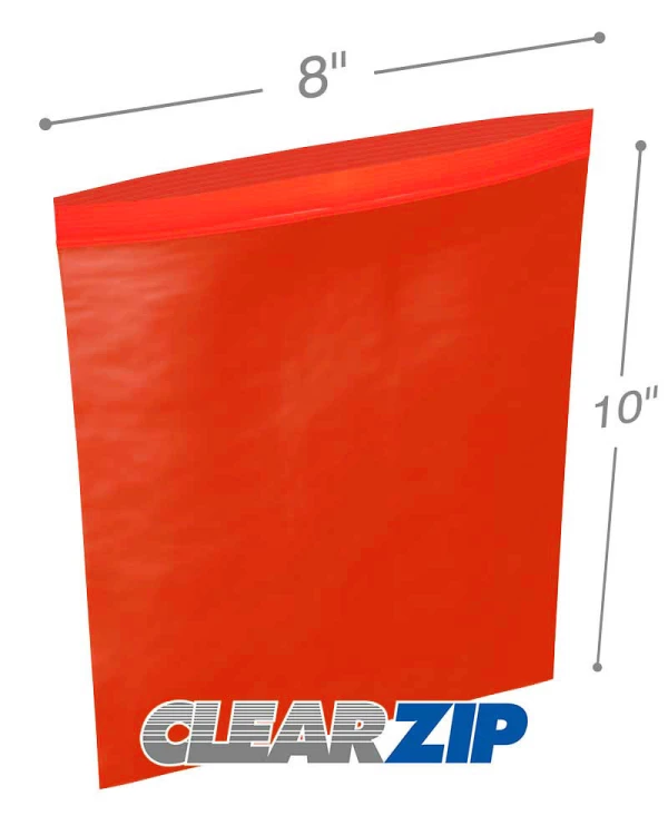 8x10 red zipper bags