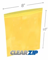 8x10 yellow zipper bags