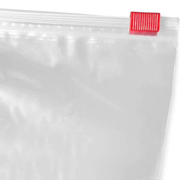 8 x 10 Slider Bag Zipper Close up of 8 x 10 3 mil Slider Bag Zip