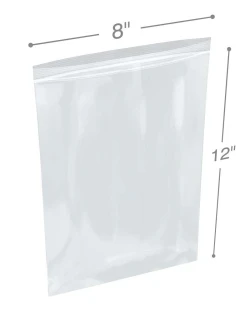 8" x 12" 8 Mil Clearzip® Locking Top Bags