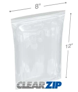 8 x 12 High Clarity Zipper Locking 2 Mil Polypropylene Bags
